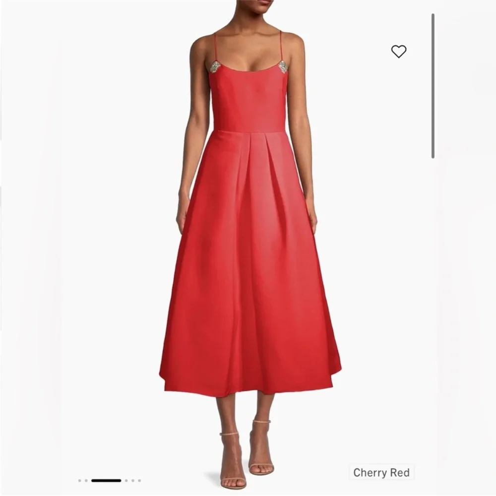 Sachin + Babi Red Maxi Strapless Prom Dress Size 2 New - Picture 4 of 10